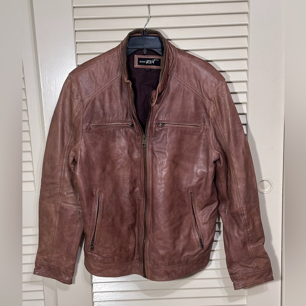Black Rivet Large Leather Jacket